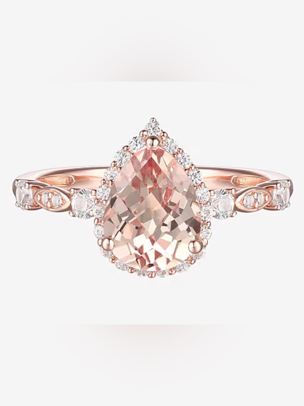 JCPenney Lab Created Pink Sapphire 14K Rose Gold Over Sterling Silver Ring sz 7